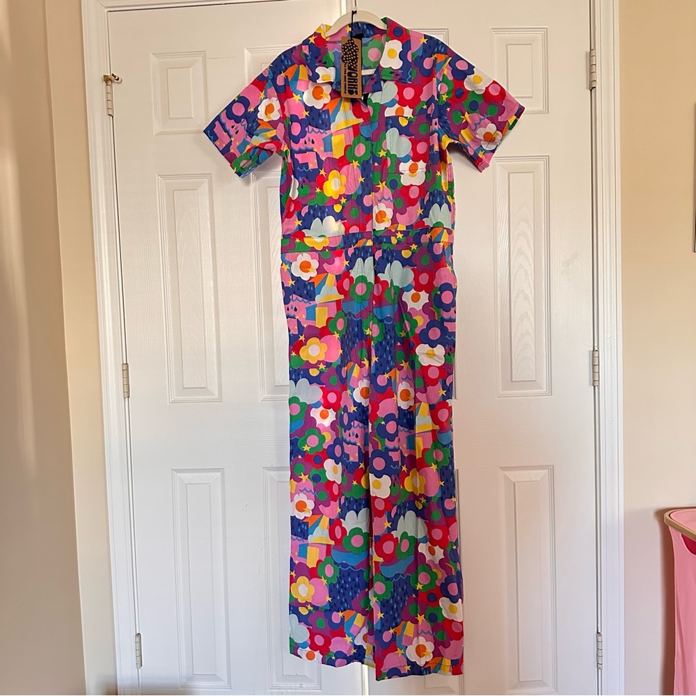 Nooworks Cotton Poplin Coveralls Jumpsuit Summer Daze 2XL NWT